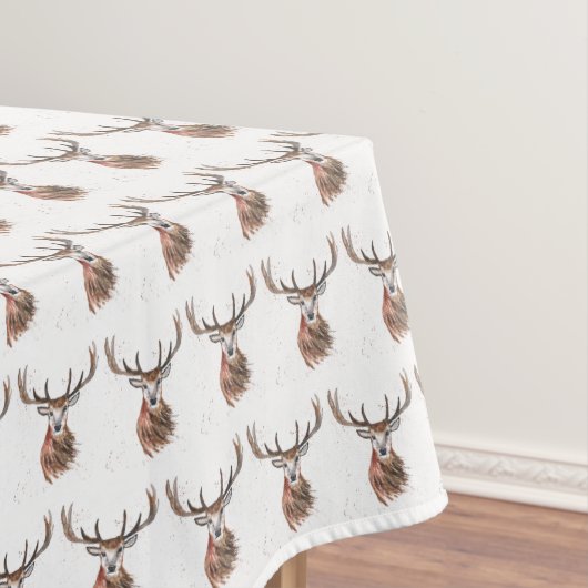 Kerst hert Waterverf Dier Feestelijk Tafelkleed (Voorbeeld)