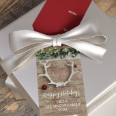 Kerst Herten Antlers Rustieke Vakantie Gift Labels Cadeaulabel