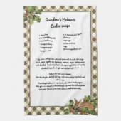 Kerst Herten Heilig Recept Keepsake Beige Plaid Theedoek (Verticaal)