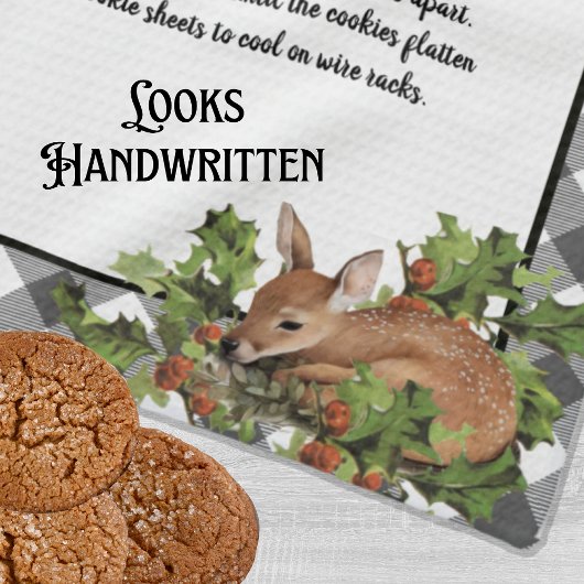 Kerst Herten Heilig Recept Keepsake Grey Plaid Theedoek