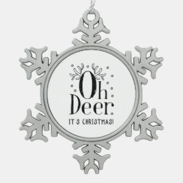 Kerst herten illustratie sneeuwvlok ornament