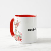 Kerst Herten met Groene Pet Mok (Voorkant links)