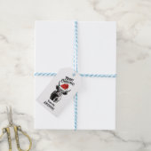 Kerst Highland Koe met Santa Hat Cadeaulabel (Met Touw)