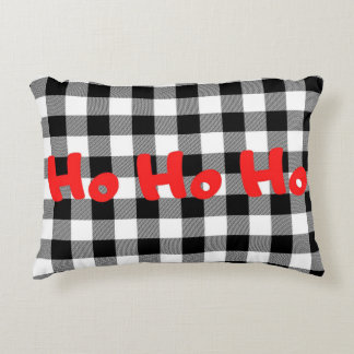 Kerst Ho Ho Ho Buffalo Plaid Check Accent Kussen