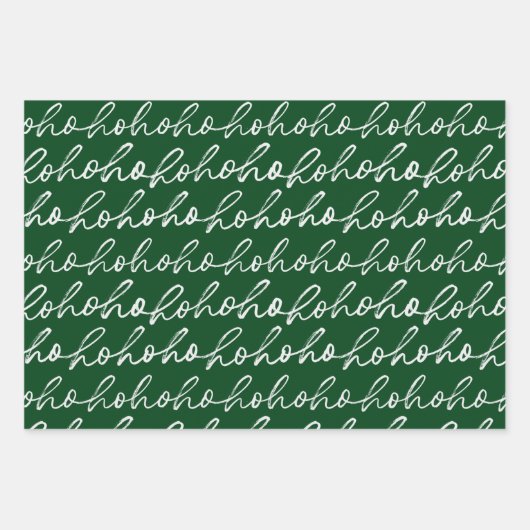 Kerst Ho Ho Ho Ho Modern Handgeschreven Script Inpakpapier Vel (Voorkant)