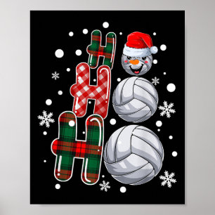 Kerst Ho-ho-ho-ho Santa Snowman Volleybal Xmas P Poster