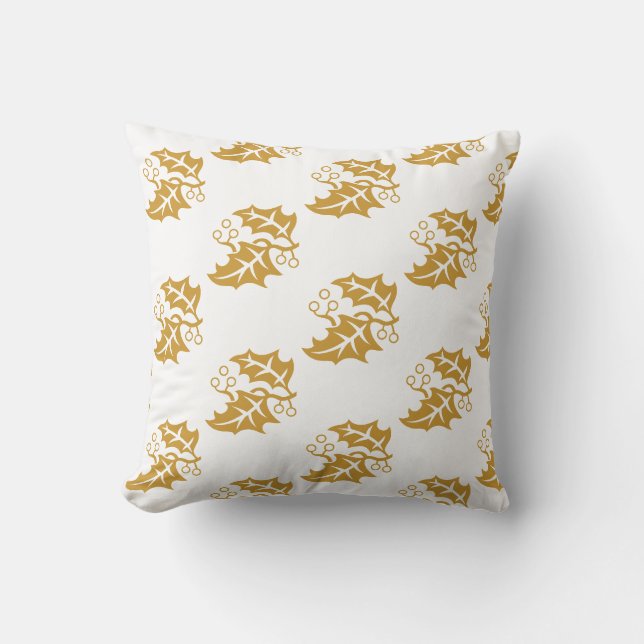 Kerst Holler Kussen Goud (Voorkant)