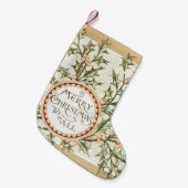 Kerst Holly  Antiek Groet Kleine Kerstsok (Voorkant (Hangend))