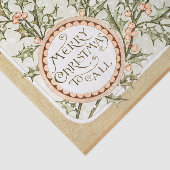 Kerst Holly  Antiek Groet Tissuepapier (Detail)