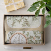 Kerst Holly  Antiek Groet Tissuepapier (Geschenk)