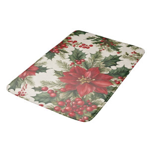 Kerst Holly & Berries Badmat