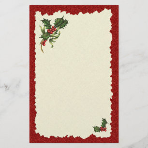 Kerst Holly Berries Briefpapier