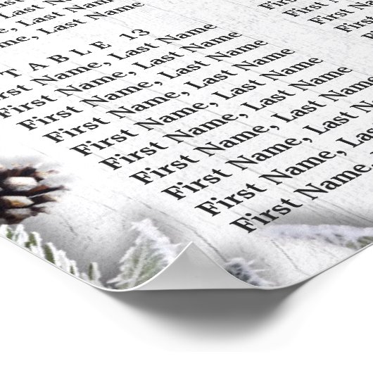 Kerst Holly Berry 16 Tabellen ZITTINGCHART Poster (Hoek)