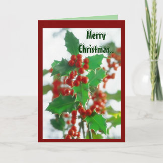 Kerst Holly Berry Feestdagen Kaart