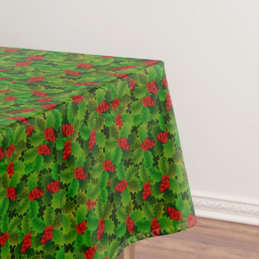 Kerst Holly Berry Leaves Tablecloth Tafelkleed (Voorbeeld)