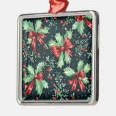 Kerst Holly Berry Pattern Metalen Ornament (Links)