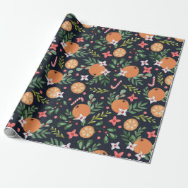 Kerst Holly bessen en Fruit Wrapping Paper Cadeaupapier