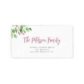 Kerst Holly bessen familienaam retouradres Etiket (Voorkant)