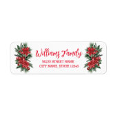 kerst holly bessen florood calligrafie etiket (Voorkant)