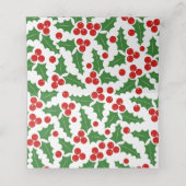 Kerst holly bessengrens gevouwen escort (Binnenkant ongevouwen)