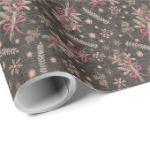 Kerst Holly boeket - Zwart Cadeaupapier (Rol Hoek)