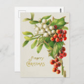  Kerst Holly Branch Art Briefkaart (Voorkant / Achterkant)