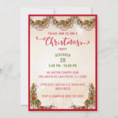 Kerst Holly Branch Party Uitnodiging (Voorkant)