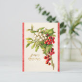  Kerst Holly Briefkaart (Staand voorkant)