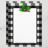 Kerst Holly Buffalo Plaid Gepersonaliseerd papier (Voorkant / Achterkant)