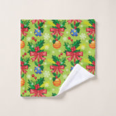 Kerst Holly en bommen Bad Handdoek (Wasdoekje)