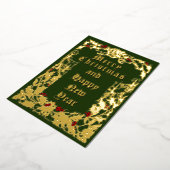 Kerst Holly en Mistletoe-grens Folie Feestdagenkaart (Gedraaid)