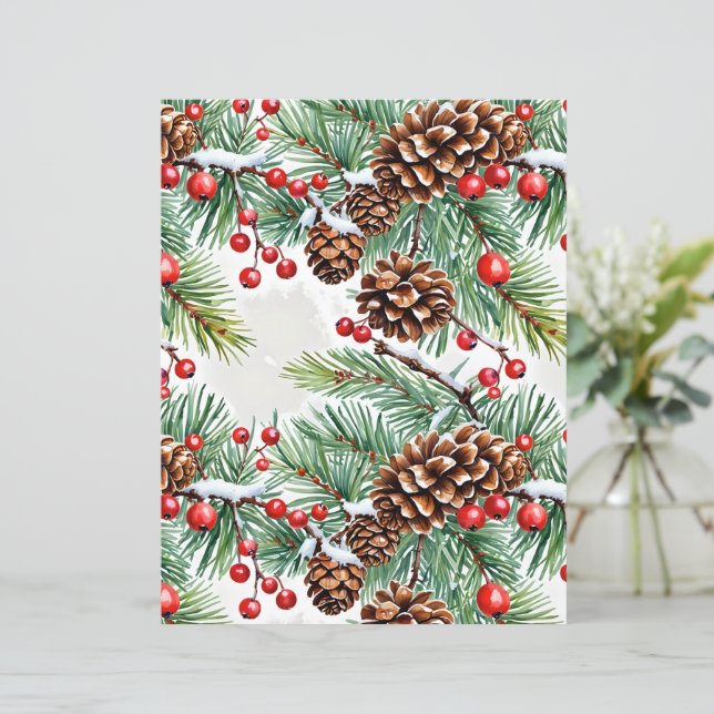 Kerst Holly en Pinecones (Staand voorkant)