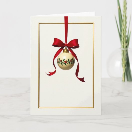 Kerst Holly Frame Kaart (Voorkant)