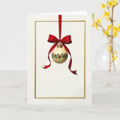 Kerst Holly Frame Kaart (Gele Bloem)