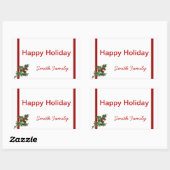 Kerst Holly Gift Label met aangepaste naam (Vel)