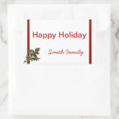 Kerst Holly Gift Label met aangepaste naam (Tas)