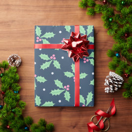 Kerst Holly Ivy Patroon Cadeaupapier
