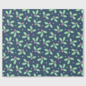 Kerst Holly Ivy Patroon Cadeaupapier (Vlak)