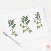 Kerst Holly & Ivy Sprigs Botanische Stickers (Envelop)
