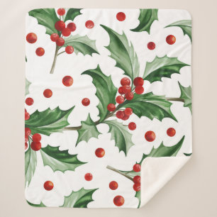 Kerst Holly laat naadloos symbool Sherpa Deken