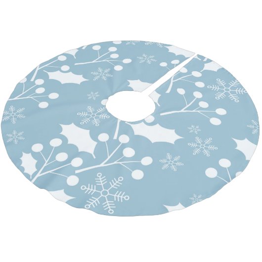 Kerst Holly Leaves en Berries Kerstboom Rok (Gekanteld)