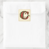Kerst Holly Monogram C Envelop Afdichtingen Vierkante Sticker (Tas)