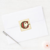 Kerst Holly Monogram C Envelop Afdichtingen Vierkante Sticker (Envelop)