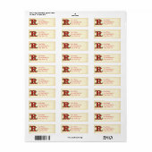 Kerst Holly Monogram R Etiket (Full Sheet)