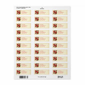 Kerst Holly Monogram S Etiket (Full Sheet)