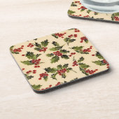 Kerst Holly Onderzetters (Linkerzijde)