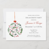 Kerst Holly Ornament Winter Verlovingsfeest Kaart (Voorkant)