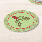 Kerst Holly Papier Onderzetters (Gebogen)