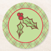 Kerst Holly Papier Onderzetters (Voorkant)