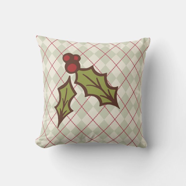 Kerst Holly Pillow Kussen (Voorkant)